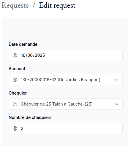Simplify Ad-Hoc Cheque Book Requests